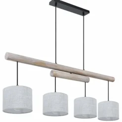 Lampes En Tissu-Luminaires Globo Lighting Suspension Globo CELINA Brun, Noir, 4 lumières