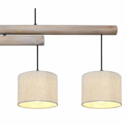 Lampes En Tissu-Luminaires Globo Lighting Suspension Globo CELINA Brun, Noir, 4 lumières