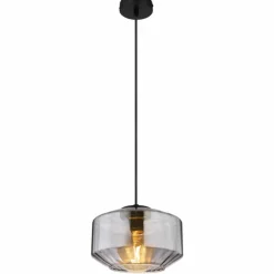 Suspension Verre Fumé-Luminaires Globo Lighting Suspension Globo CHRISTIANA Noir, 1 lumière