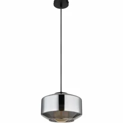 Suspension Verre Fumé-Luminaires Globo Lighting Suspension Globo CHRISTIANA Noir, 1 lumière
