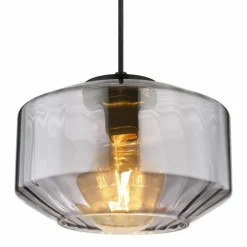 Suspension Verre Fumé-Luminaires Globo Lighting Suspension Globo CHRISTIANA Noir, 1 lumière