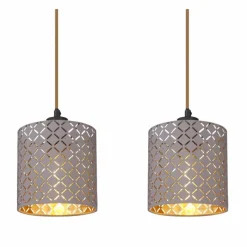 Lampes En Tissu-Luminaires Globo Lighting Suspension Globo CINDY Noir, 4 lumières