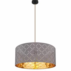 Lampes En Tissu-Luminaires Globo Lighting Suspension Globo CINDY Noir, 1 lumière