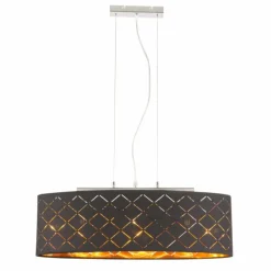 Lampes En Tissu-Luminaires Globo Lighting Suspension Globo CLARKE LED Nickel mat, 3 lumières