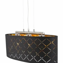 Lampes En Tissu-Luminaires Globo Lighting Suspension Globo CLARKE Nickel mat, 3 lumières