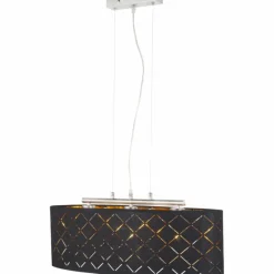 Lampes En Tissu-Luminaires Globo Lighting Suspension Globo CLARKE Nickel mat, 3 lumières