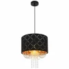Lampes En Tissu-Luminaires Globo Lighting Suspension Globo CLARKE Noir, 1 lumière
