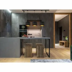 Lampes En Tissu-Luminaires Globo Lighting Suspension Globo CLARKE Noir, 3 lumières