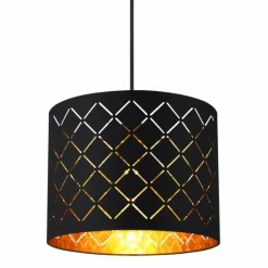 Lampes En Tissu-Luminaires Globo Lighting Suspension Globo CLARKE Noir, 3 lumières