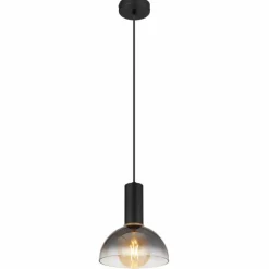 Suspension Verre Fumé-Luminaires Globo Lighting Suspension Globo CLASSIS Noir, 1 lumière