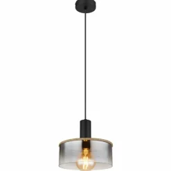Suspension Verre Fumé-Luminaires Globo Lighting Suspension Globo CLASSIS Noir, 1 lumière
