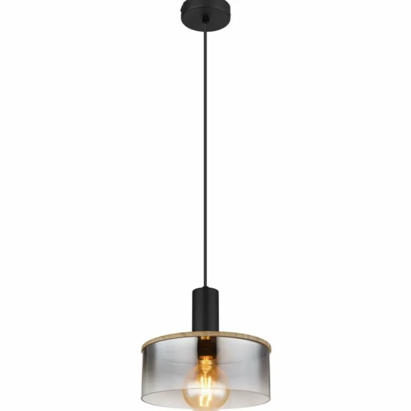 Suspension Verre Fumé-Luminaires Globo Lighting Suspension Globo CLASSIS Noir, 1 lumière