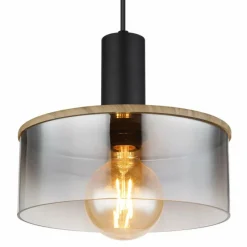 Suspension Verre Fumé-Luminaires Globo Lighting Suspension Globo CLASSIS Noir, 1 lumière