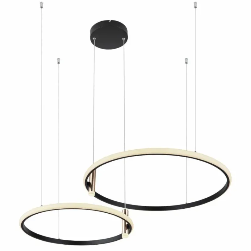 Lampes Dorées-Luminaires Globo Lighting Suspension Globo COCO LED Noir, 1 lumière, Télécommandes