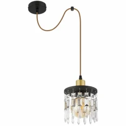 Suspension Verre Fumé-Luminaires Globo Lighting Suspension Globo COMMA Noir, 1 lumière