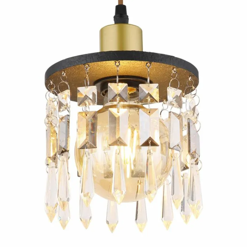 Suspension Verre Fumé-Luminaires Globo Lighting Suspension Globo COMMA Noir, 1 lumière