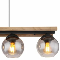 Suspension Verre Fumé-Luminaires Globo Lighting Suspension Globo CONNI Noir, 4 lumières