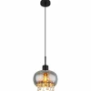 Suspension Verre Fumé-Luminaires Globo Lighting Suspension Globo CORRY Noir, 1 lumière