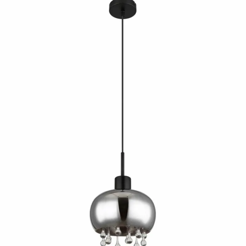 Suspension Verre Fumé-Luminaires Globo Lighting Suspension Globo CORRY Noir, 1 lumière