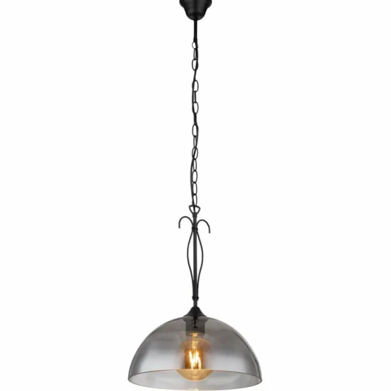 Luminaires Antiques-Luminaires Globo Lighting Suspension Globo COTTAGE Noir, 1 lumière