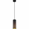 Lampes Dorées-Luminaires Globo Lighting Suspension Globo CROCKY Noir, 1 lumière