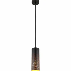 Lampes Dorées-Luminaires Globo Lighting Suspension Globo CROCKY Noir, 1 lumière