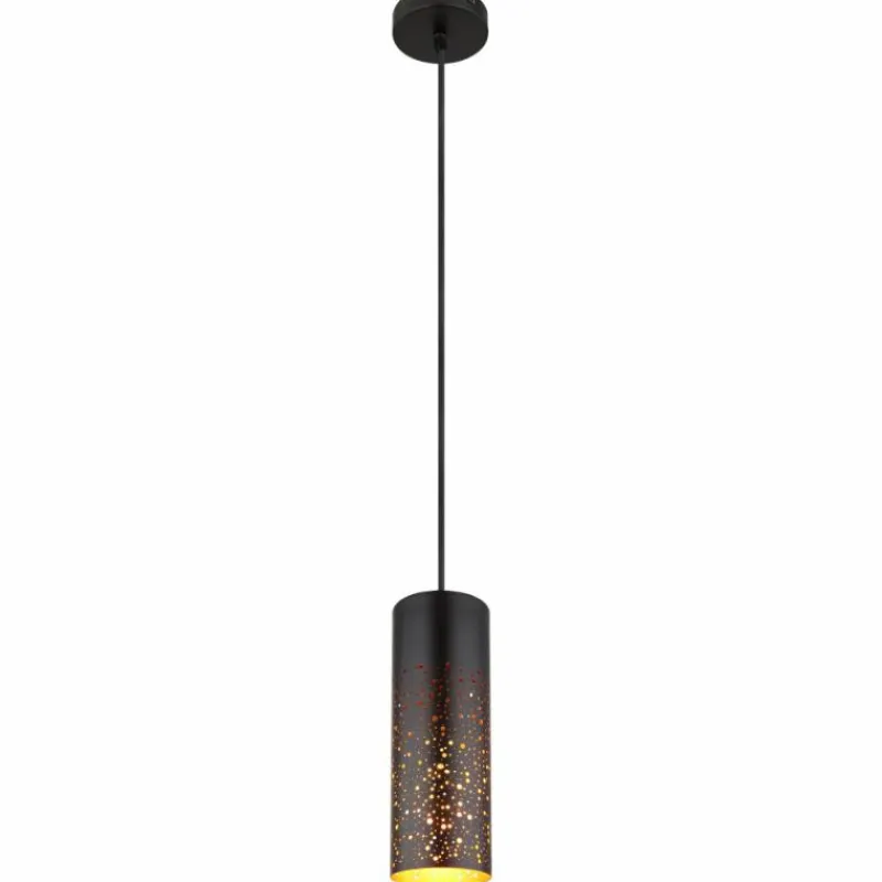Lampes Dorées-Luminaires Globo Lighting Suspension Globo CROCKY Noir, 1 lumière