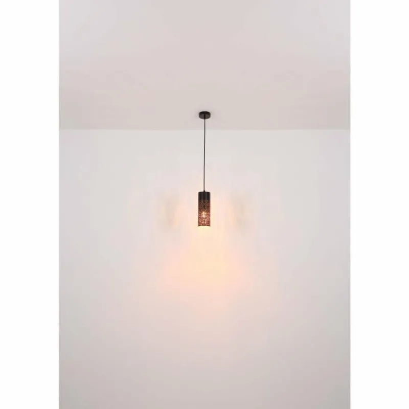Lampes Dorées-Luminaires Globo Lighting Suspension Globo CROCKY Noir, 1 lumière