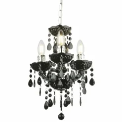 Luminaires Rustiques-Luminaires Globo Lighting Suspension Globo CUIMBRA II Noir, 3 lumières