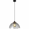 Suspension Verre Fumé-Luminaires Globo Lighting Suspension Globo DAWAR Noir, 1 lumière