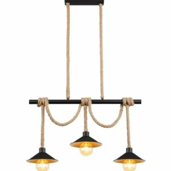 Lampes Vintages & Rétros-Luminaires Globo Lighting Suspension Globo DIANA Écru, Noir, 3 lumières