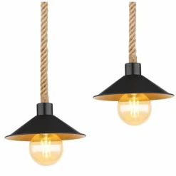 Lampes Vintages & Rétros-Luminaires Globo Lighting Suspension Globo DIANA Écru, Noir, 4 lumières