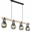 Suspension Verre Fumé-Luminaires Globo Lighting Suspension Globo DIETHILD Noir, 4 lumières