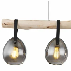 Suspension Verre Fumé-Luminaires Globo Lighting Suspension Globo DIETHILD Noir, 4 lumières