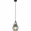 Suspension Verre Fumé-Luminaires Globo Lighting Suspension Globo DIETHILD Noir, 1 lumière