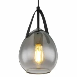 Suspension Verre Fumé-Luminaires Globo Lighting Suspension Globo DIETHILD Noir, 1 lumière