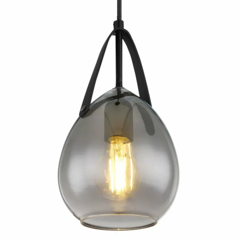 Suspension Verre Fumé-Luminaires Globo Lighting Suspension Globo DIETHILD Noir, 1 lumière