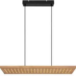 Lampes En Bois-Luminaires Globo Lighting Suspension Globo DOLORES LED Bois foncé, Noir, 1 lumière