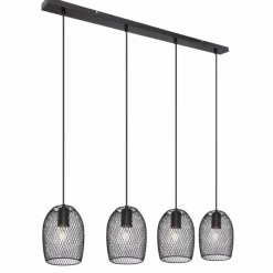 Luminaires Globo Lighting Suspension Globo DOPS Noir, 4 lumières* Suspensions