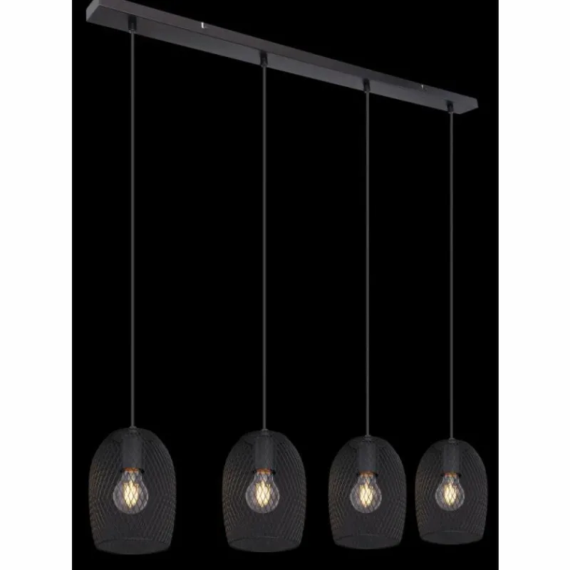 Luminaires Globo Lighting Suspension Globo DOPS Noir, 4 lumières* Suspensions