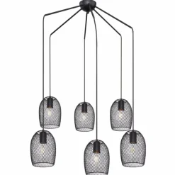 Luminaires Globo Lighting Suspension Globo DOPS Noir, 6 lumières* Suspensions