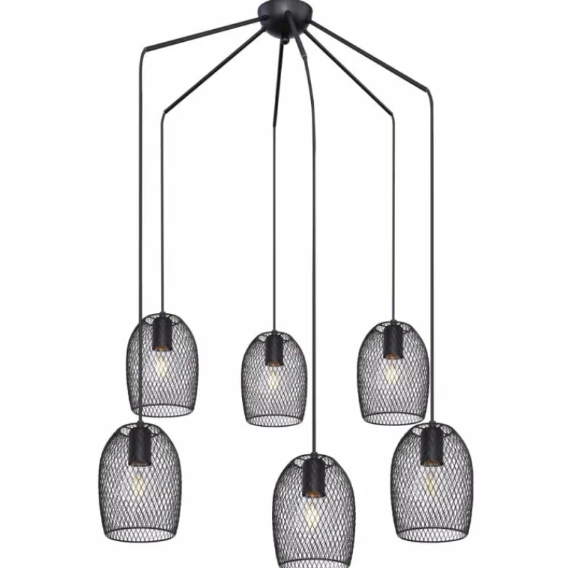 Luminaires Globo Lighting Suspension Globo DOPS Noir, 6 lumières* Suspensions
