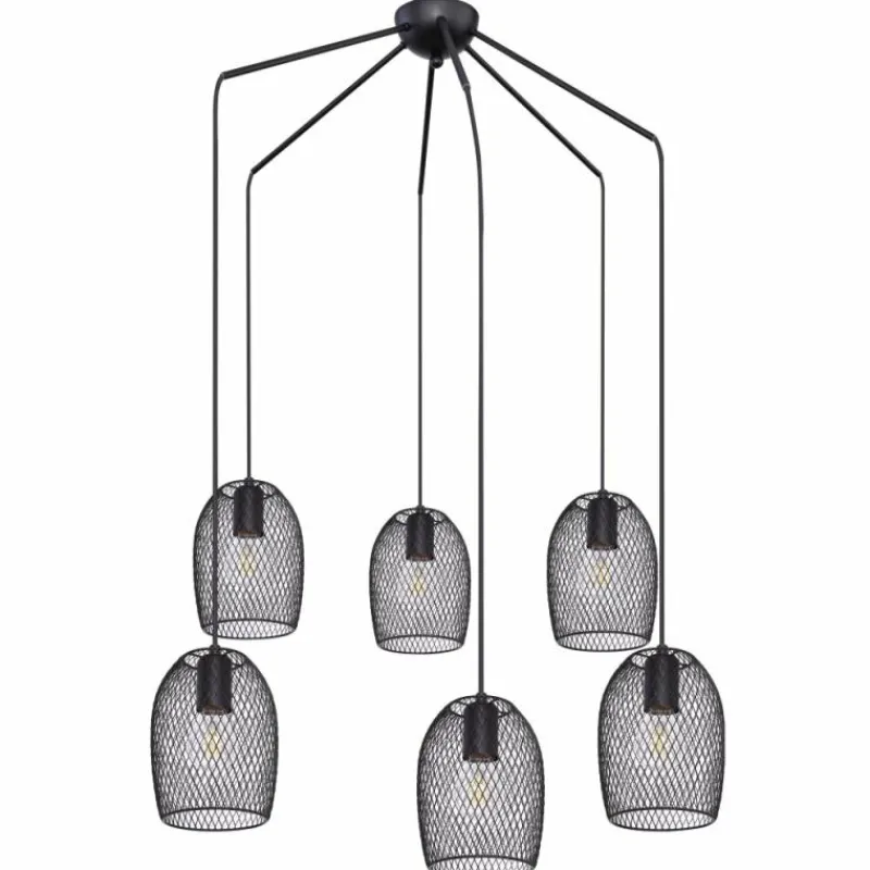 Luminaires Globo Lighting Suspension Globo DOPS Noir, 6 lumières* Suspensions