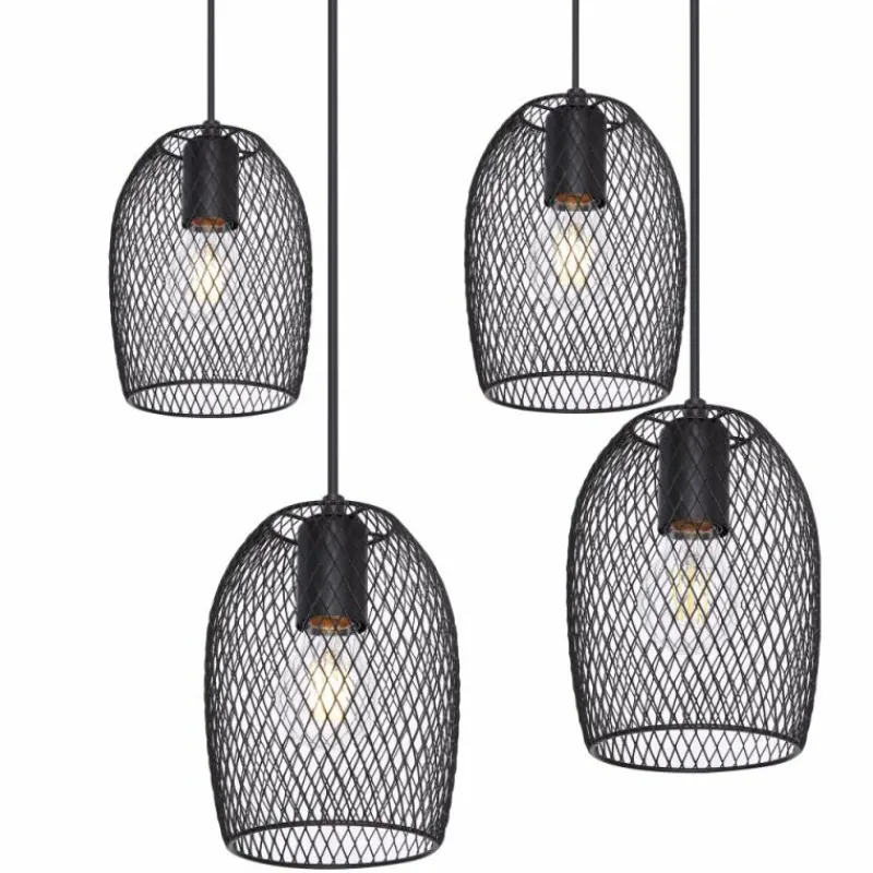 Luminaires Globo Lighting Suspension Globo DOPS Noir, 6 lumières* Suspensions