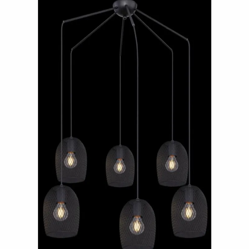 Luminaires Globo Lighting Suspension Globo DOPS Noir, 6 lumières* Suspensions