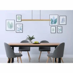 Lampes En Bois-Luminaires Globo Lighting Suspension Globo DORO LED Couleur bois, Noir, 1 lumière