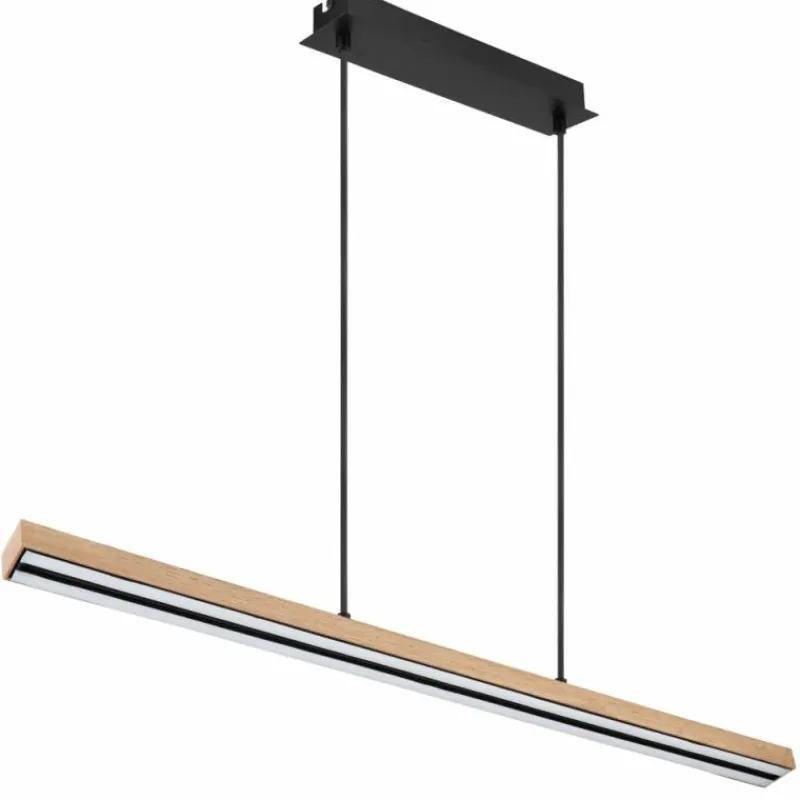 Lampes En Bois-Luminaires Globo Lighting Suspension Globo DORO LED Couleur bois, Noir, 1 lumière