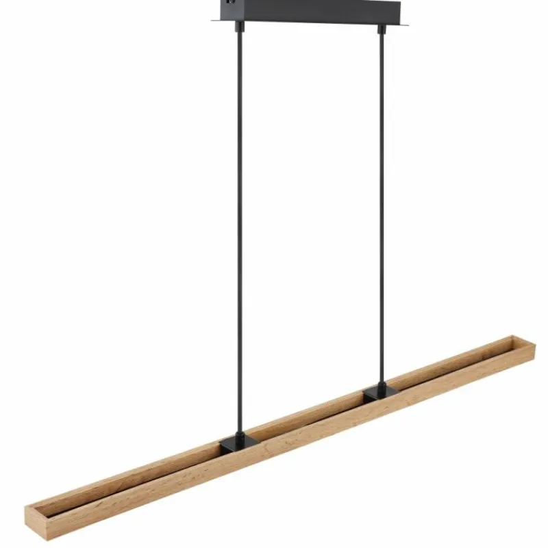 Lampes En Bois-Luminaires Globo Lighting Suspension Globo DORO LED Couleur bois, Noir, 1 lumière