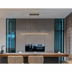 Lampes En Bois-Luminaires Globo Lighting Suspension Globo DORO LED Gris, Couleur bois, 1 lumière