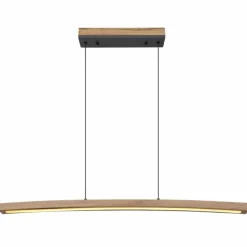 Lampes En Bois-Luminaires Globo Lighting Suspension Globo DORO LED Gris, Couleur bois, 1 lumière